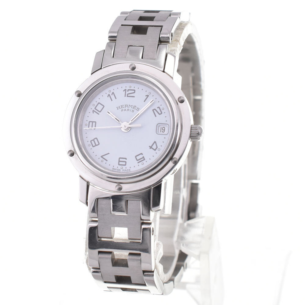HERMES Clipper CL4.210 D buckle white Dial Quartz Ladies
 Watch O#145817