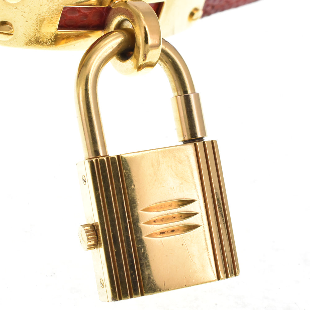 with paper HERMES Kelly watch Gold Plated / Leather gold Dial Quartz Ladies
 Watch N#145818