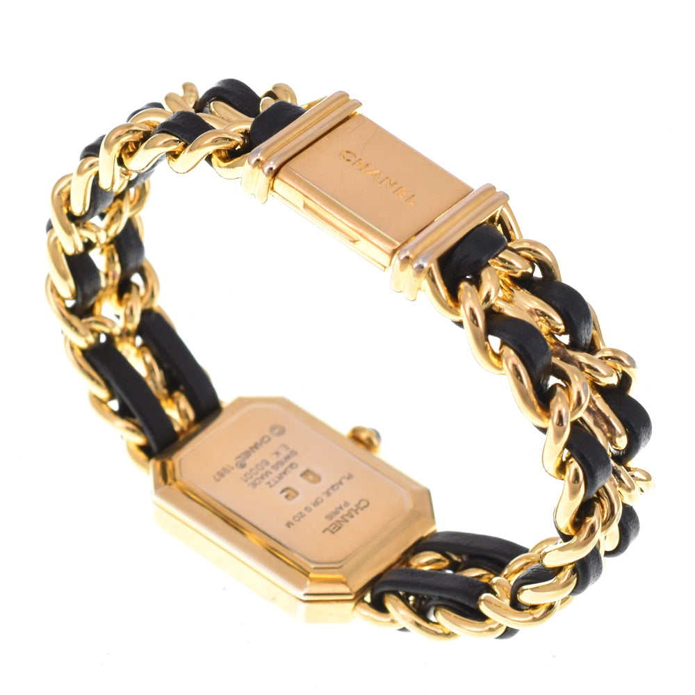 CHANEL Premiere H0001 Gold Plated / Leather black Dial Quartz Ladies
 Watch O#145820
