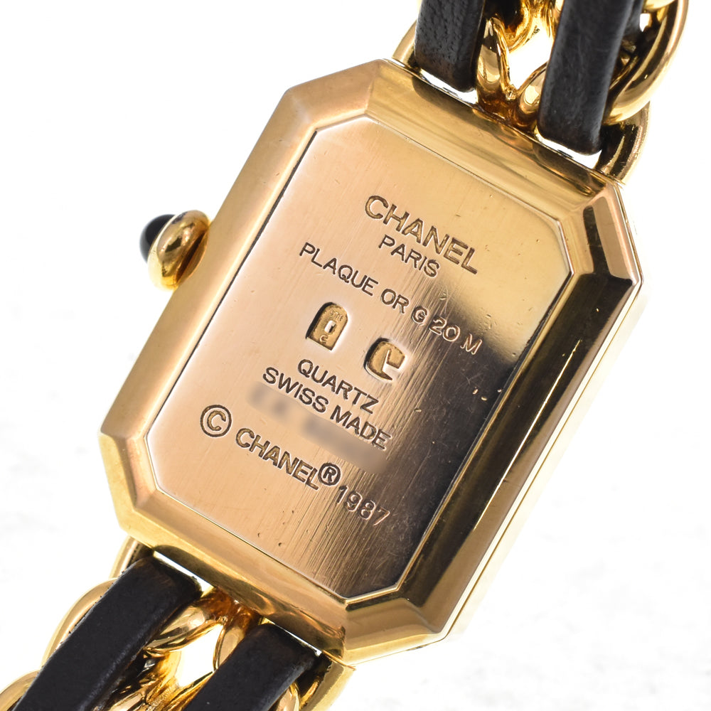CHANEL Premiere H0001 Gold Plated / Leather black Dial Quartz Ladies
 Watch O#145820