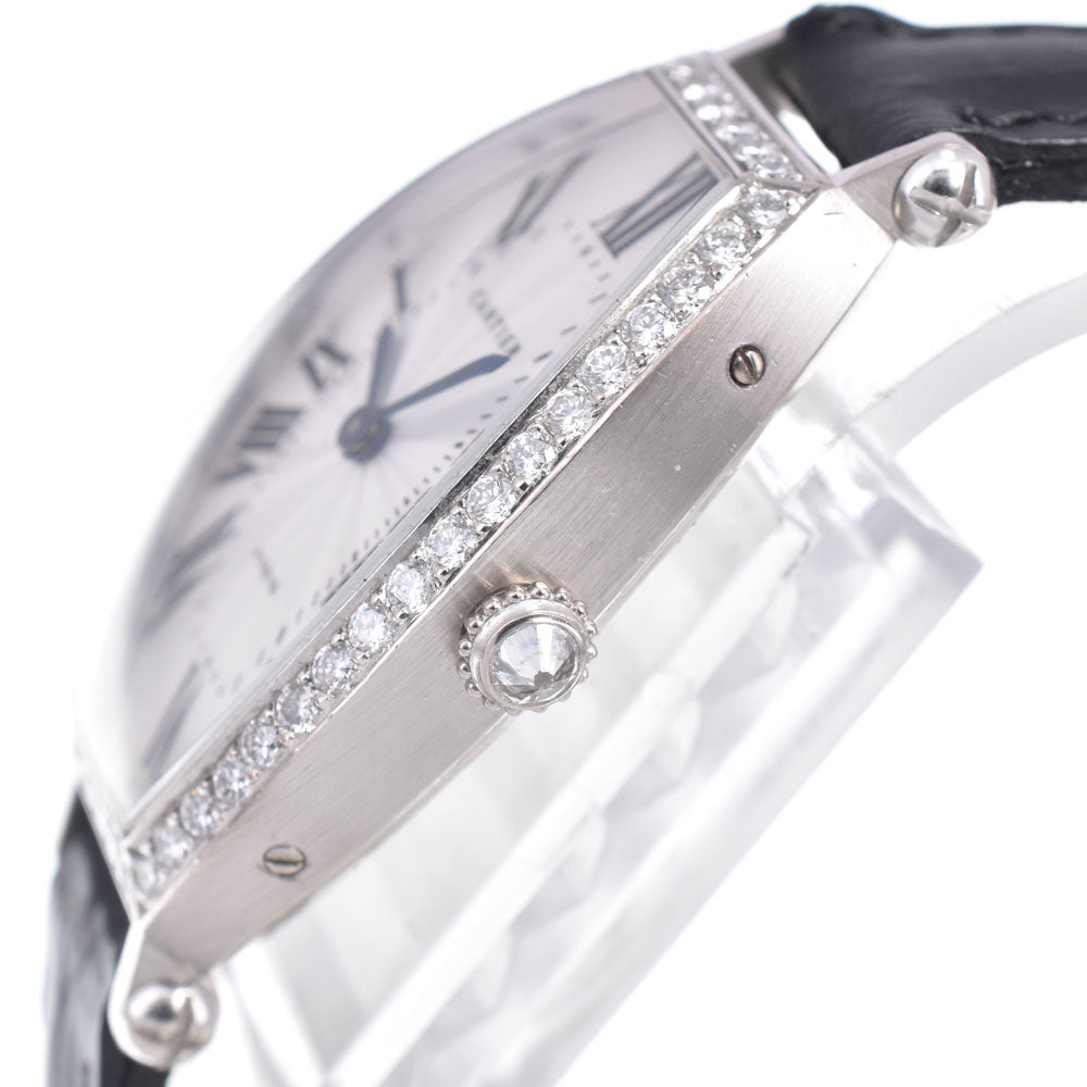CARTIER Cartier Tonneau SM WA502551 Diamond Bezel Silver Dial Hand Winding Ladies
 Watch Z#145830