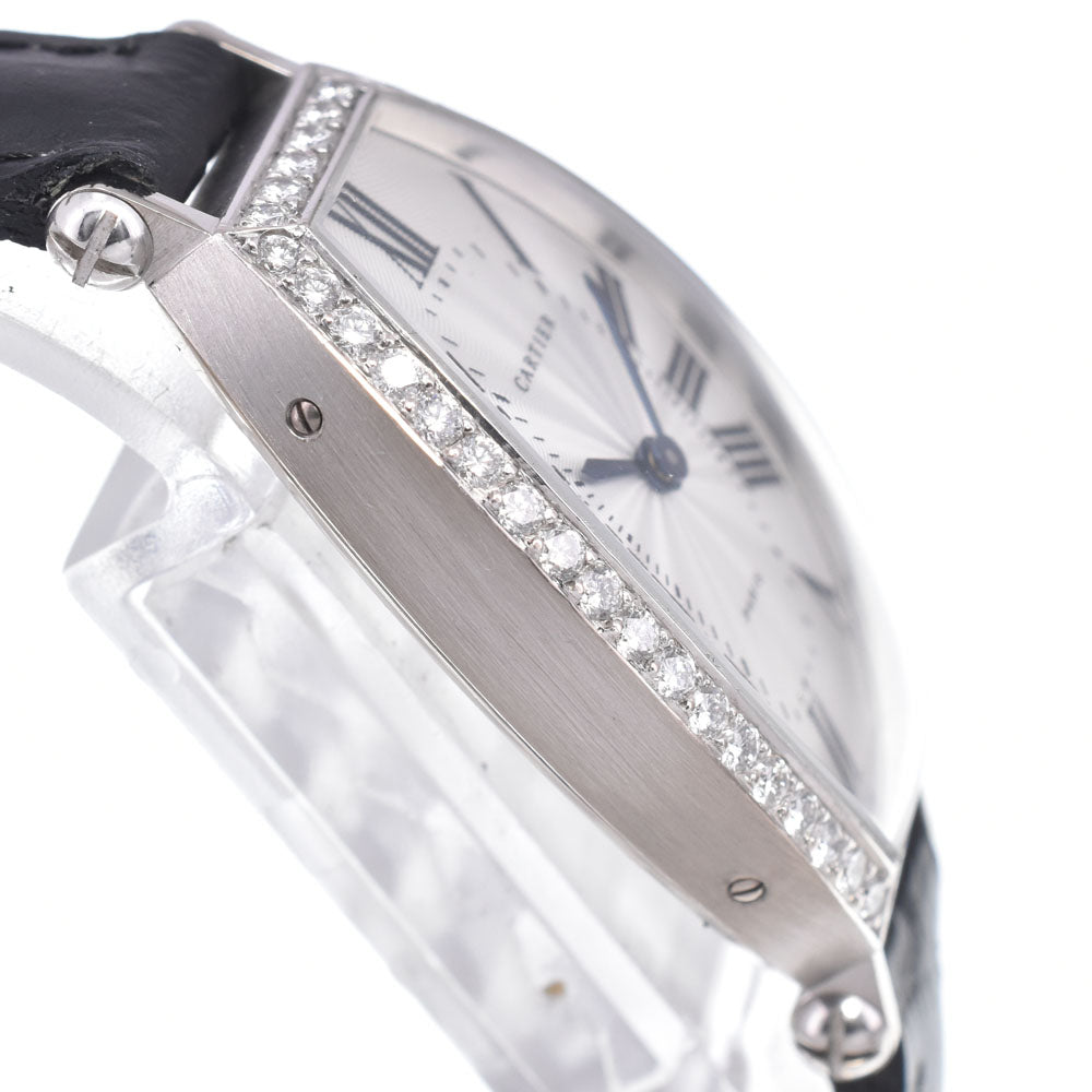 CARTIER Cartier Tonneau SM WA502551 Diamond Bezel Silver Dial Hand Winding Ladies
 Watch Z#145830