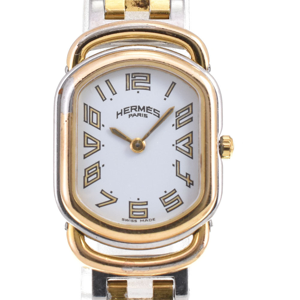 HERMES Rally RA1.240 D buckle white Dial Quartz Ladies
 Watch N#145848