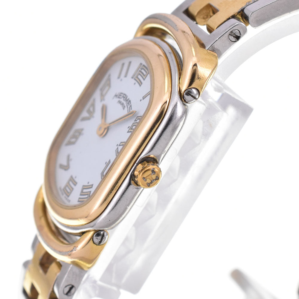 HERMES Rally RA1.240 D buckle white Dial Quartz Ladies
 Watch N#145848