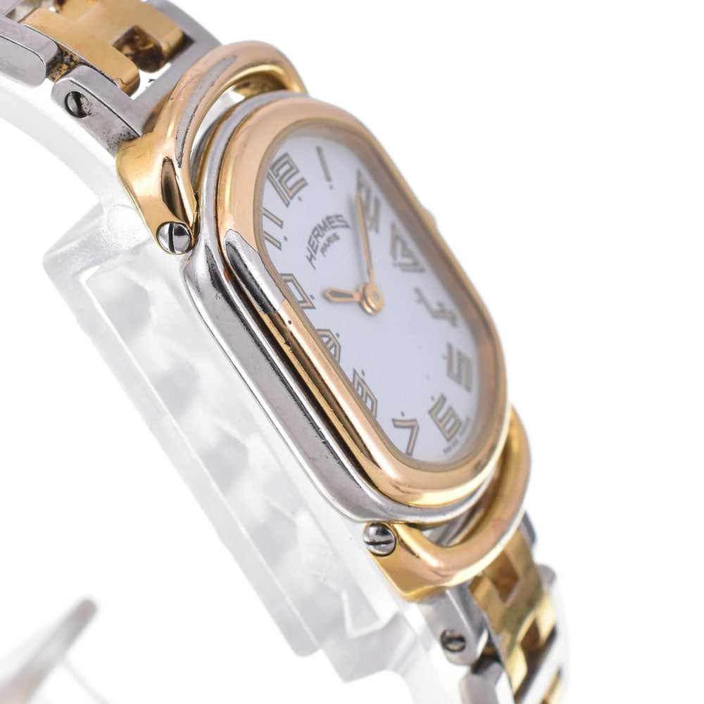HERMES Rally RA1.240 D buckle white Dial Quartz Ladies
 Watch N#145848