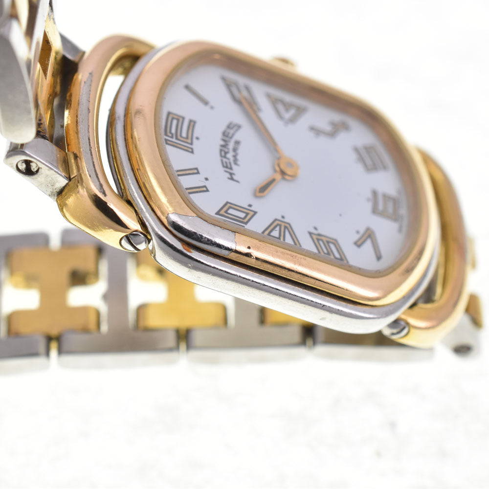 HERMES Rally RA1.240 D buckle white Dial Quartz Ladies
 Watch N#145848