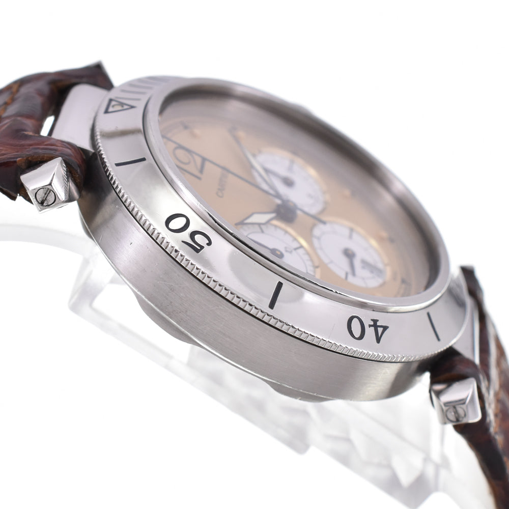 CARTIER Pasha W3100355 Chronograph Date beige Dial Quartz Men's
 Watch P#145853