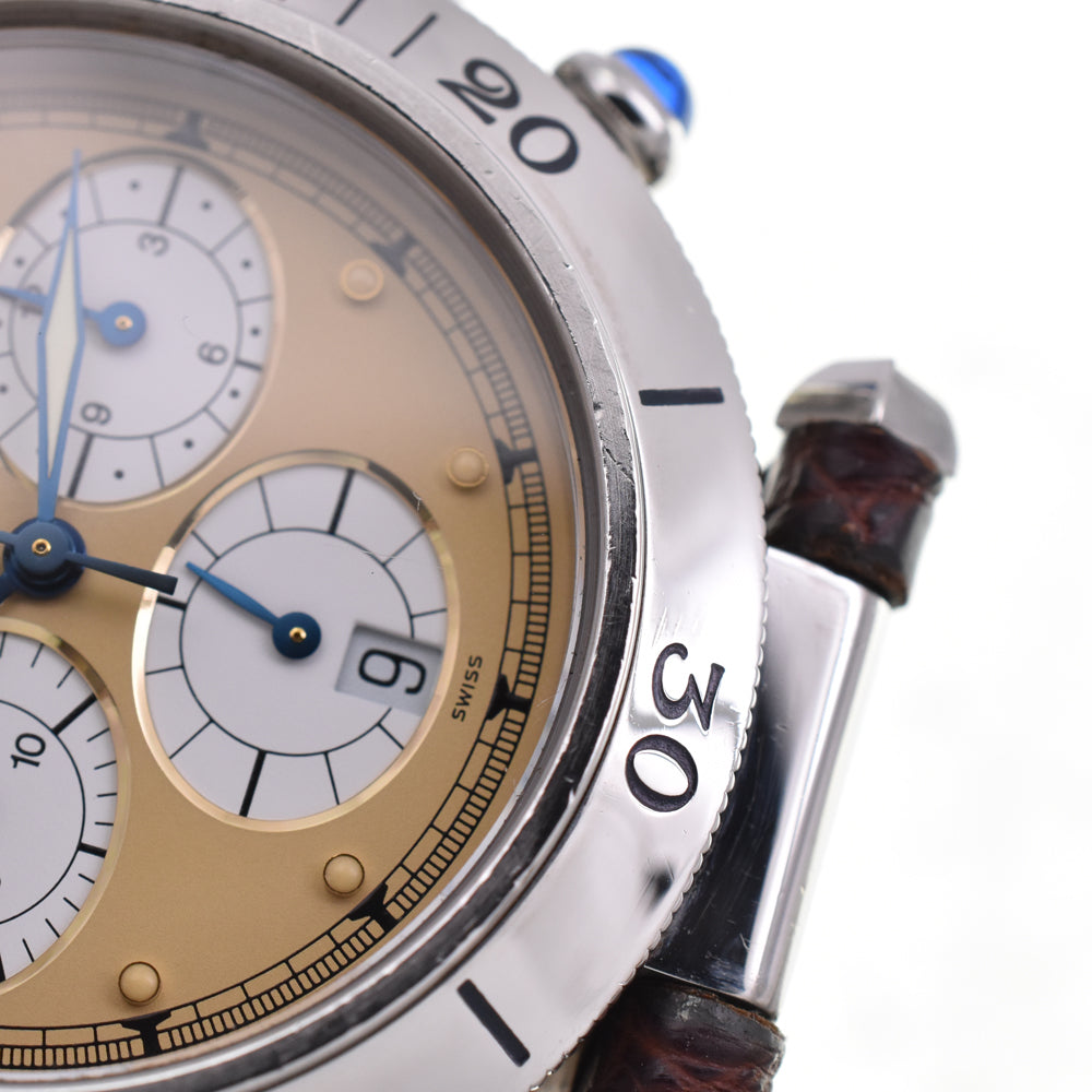 CARTIER Pasha W3100355 Chronograph Date beige Dial Quartz Men's
 Watch P#145853