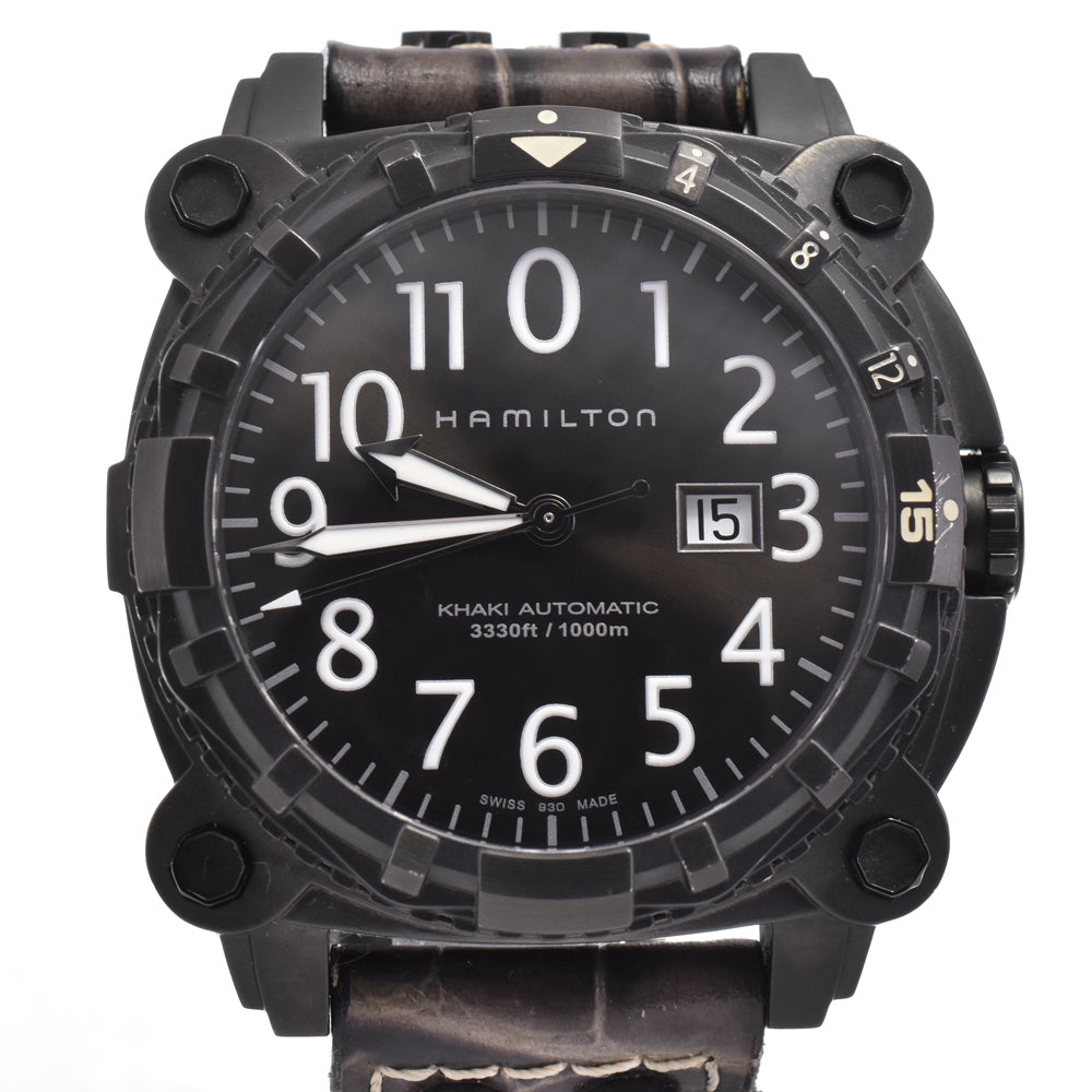 with paper HAMILTON Khaki Below Zero H785750 black Dial Automatic