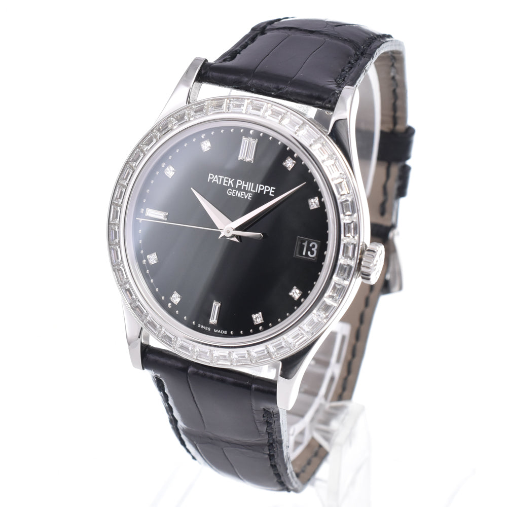 with paper PATEK PHILIPPE Calatrava 5298P-012 Diamond Platinum black Dial Automatic Men's
 Watch Z#145887