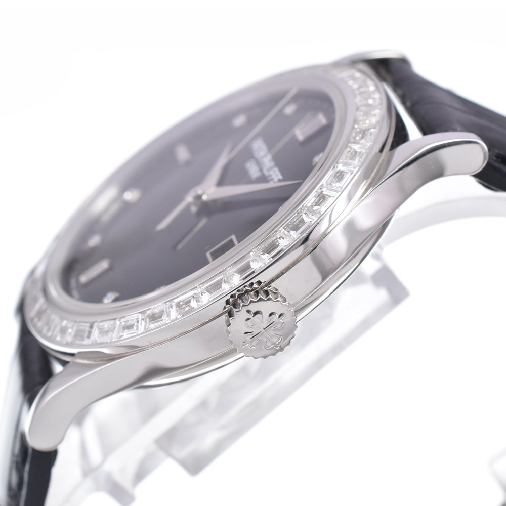 with paper PATEK PHILIPPE Calatrava 5298P-012 Diamond Platinum black Dial Automatic Men's
 Watch Z#145887