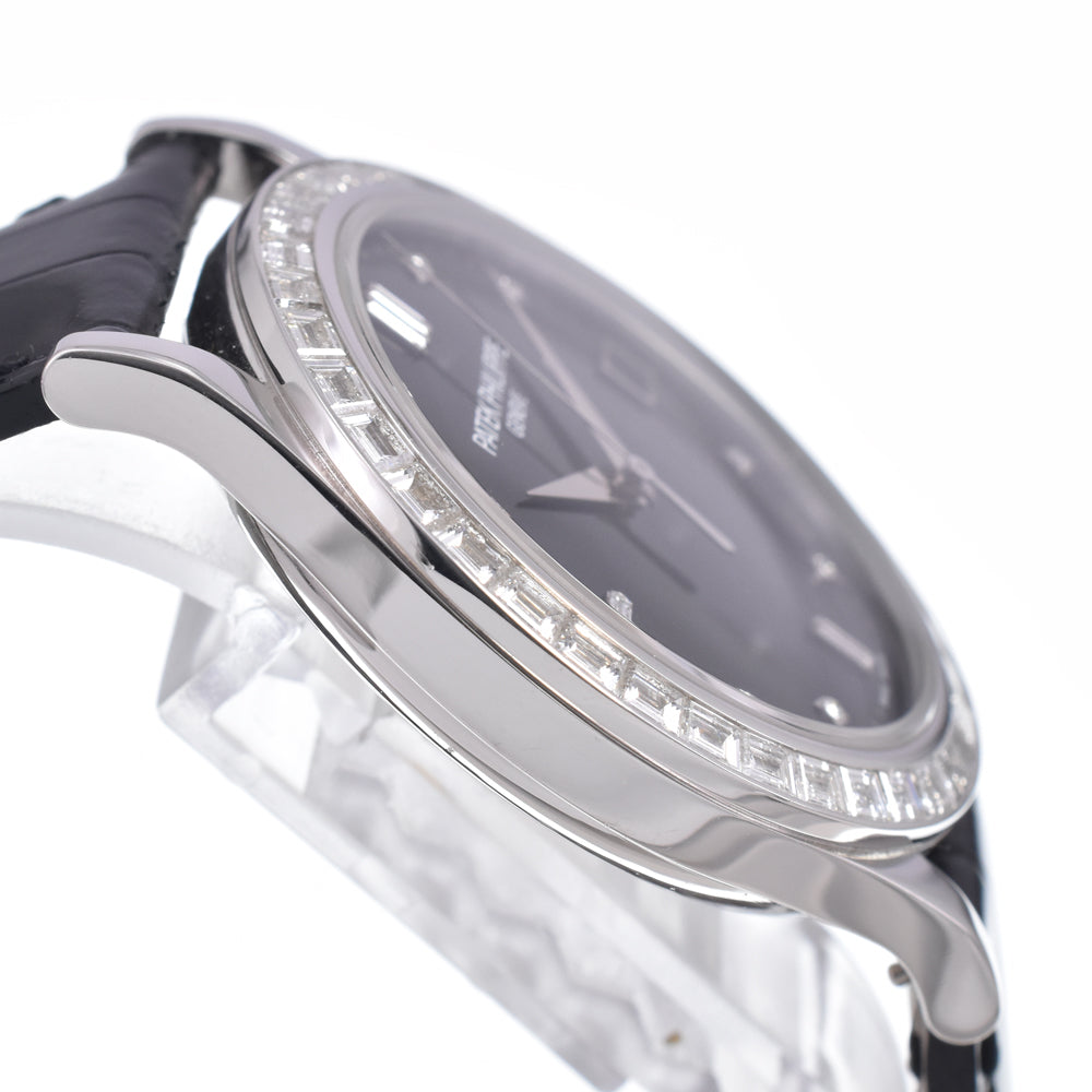 with paper PATEK PHILIPPE Calatrava 5298P-012 Diamond Platinum black Dial Automatic Men's
 Watch Z#145887