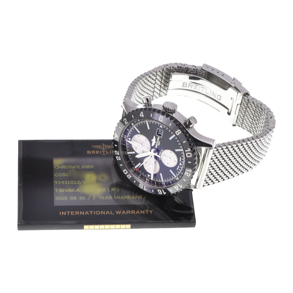 with paper BREITLING Chrono liner Y2431012/BE010 black Dial Automatic Men's
 Watch P#145944