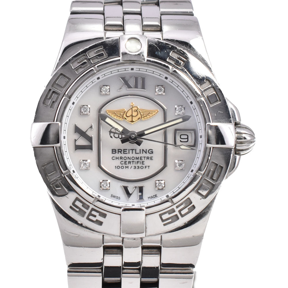 BREITLING Star liner A71340 8P diamond date White shell Dial Quartz Ladies
 Watch P#145963