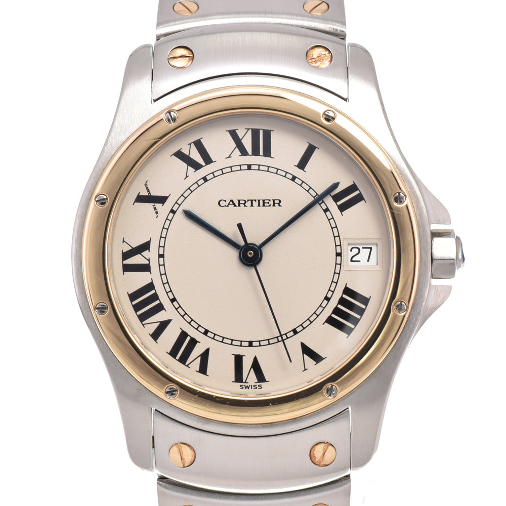 CARTIER Santo Cougar LM W20036R3 Stainless Steel/K18YG Ivory Dial Automatic Men's
 Watch C#146036