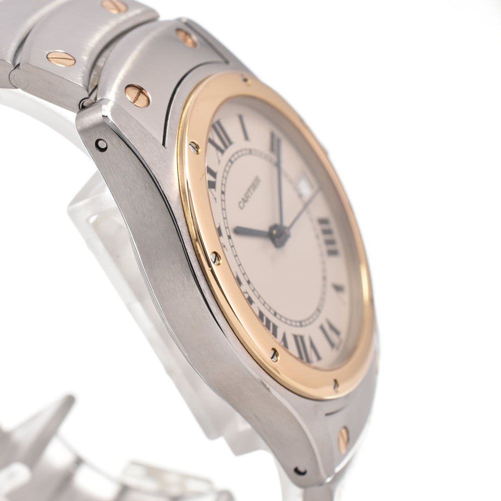 CARTIER Santo Cougar LM W20036R3 Stainless Steel/K18YG Ivory Dial Automatic Men's
 Watch C#146036