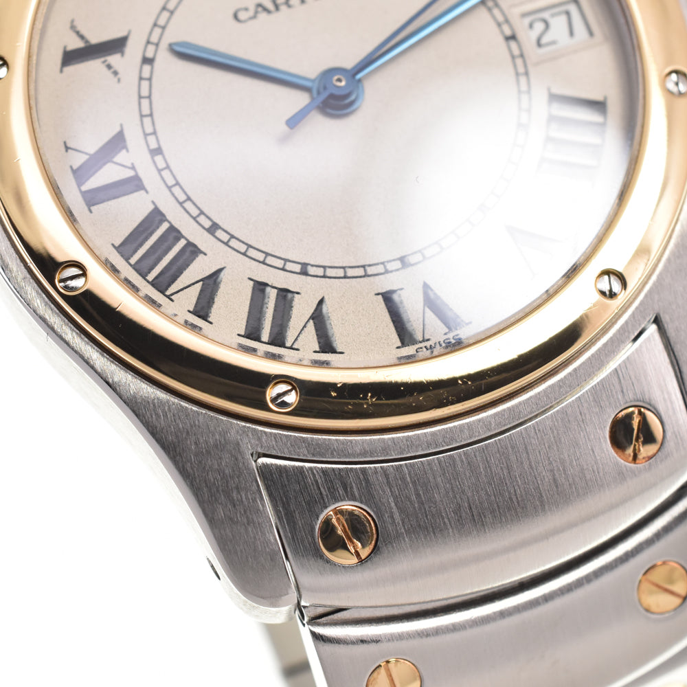 CARTIER Santo Cougar LM W20036R3 Stainless Steel/K18YG Ivory Dial Automatic Men's
 Watch C#146036