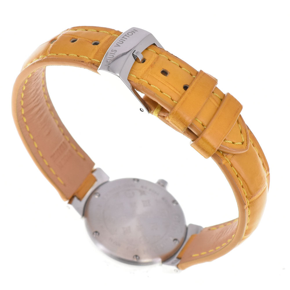 LOUIS VUITTON Tambour Q121C Date White shell Dial Quartz Ladies
 Watch Q#146039