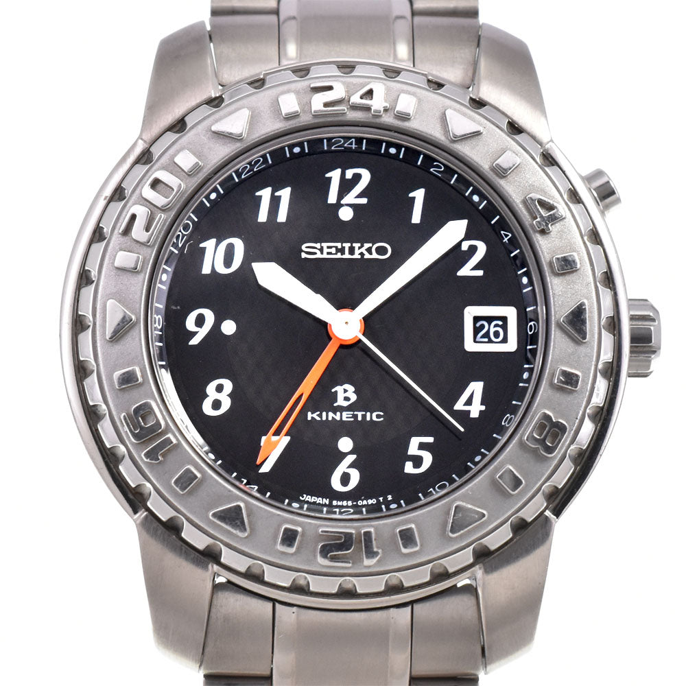 SEIKO Kinetic 5M65-0A80 Date black Dial Auto quartz Men's
 Watch B#146043