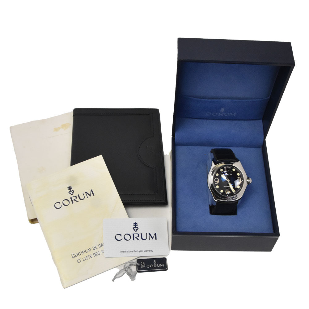 with paper CORUM bubble 82.150.20 see-through back black Dial Automatic Men's
 Watch □#146055