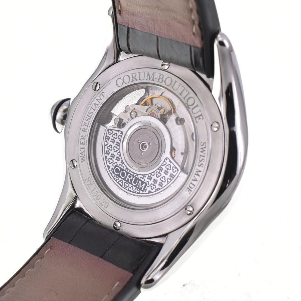 with paper CORUM bubble 82.150.20 see-through back black Dial Automatic Men's
 Watch □#146055