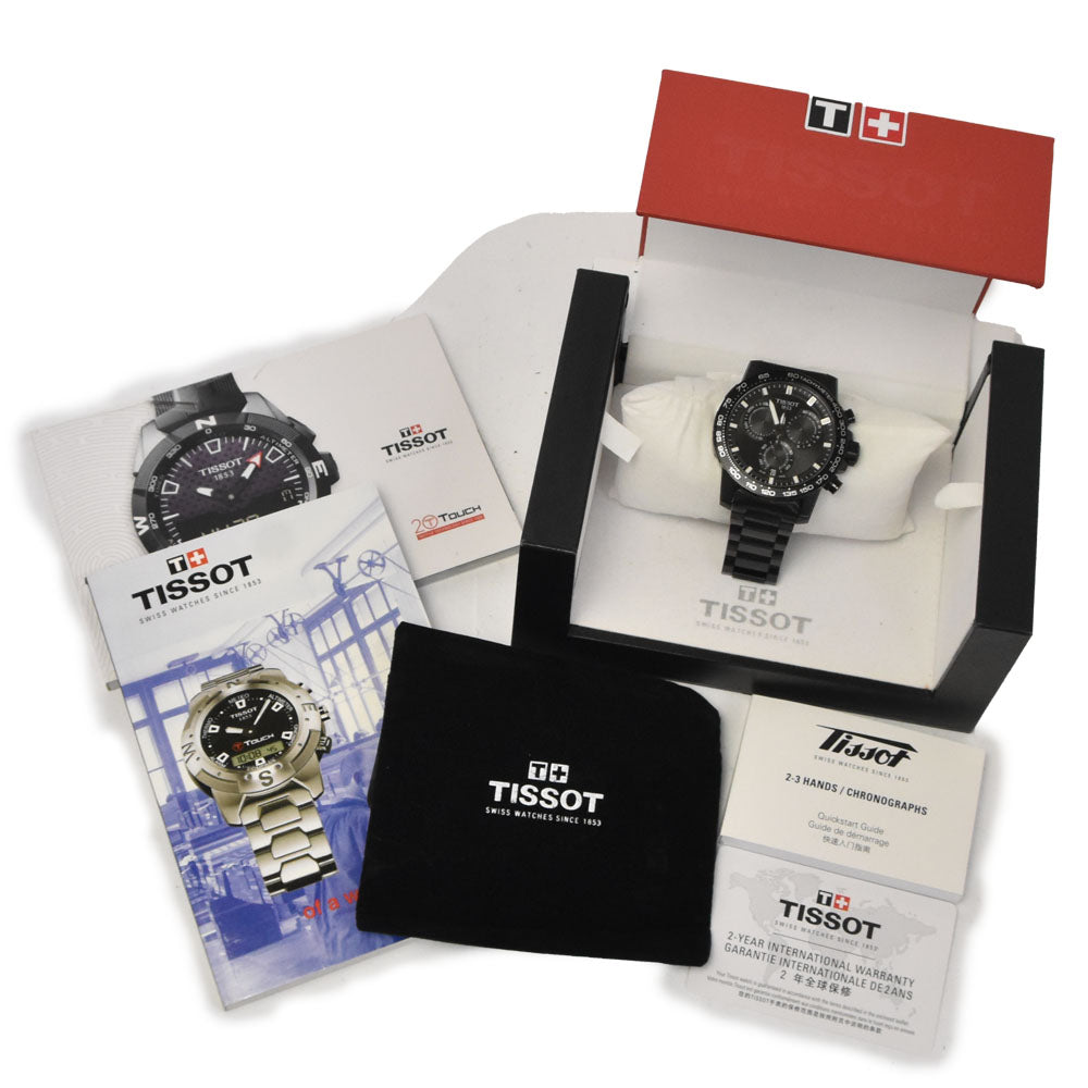with paper TISSOT super sports chrono T125.617.33.051.00 black Dial Quartz Men's
 Watch Q#146071