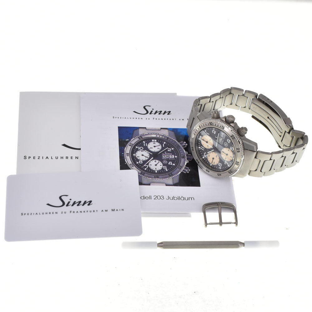 with paper Sinn Jubilium 203.Jubilaum 45th Anniversary Limited to 450 pieces gray Dial Automatic Men's
 Watch Q#146073