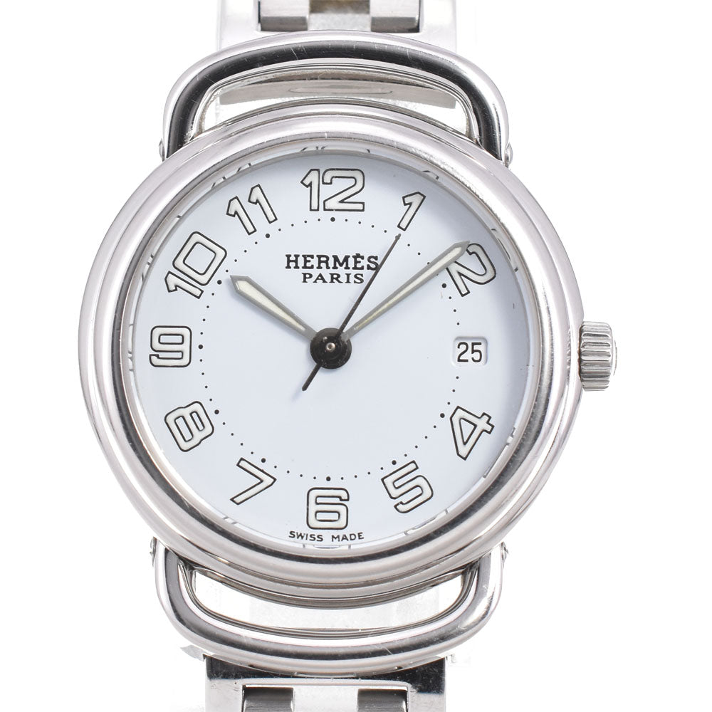 with paper HERMES Pullman PU2.210 D buckle white Dial Quartz Ladies
 Watch R#146095