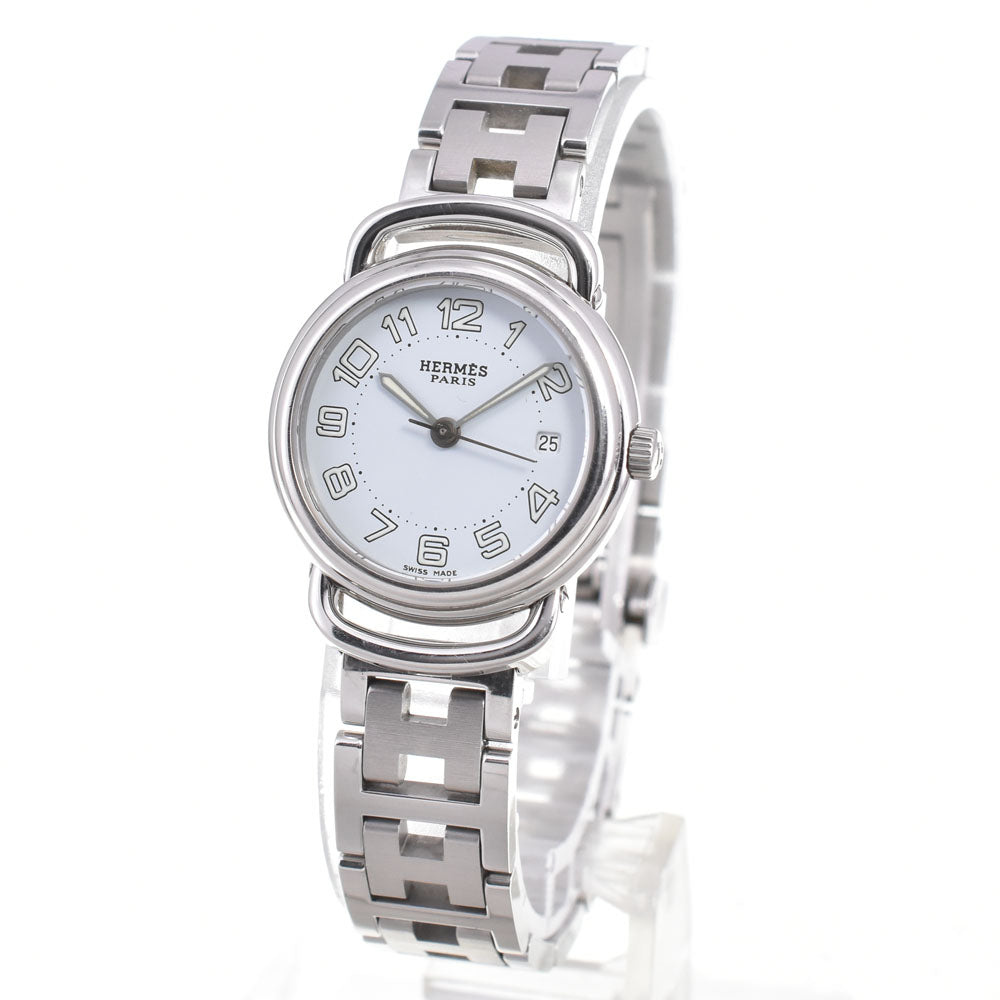 with paper HERMES Pullman PU2.210 D buckle white Dial Quartz Ladies
 Watch R#146095