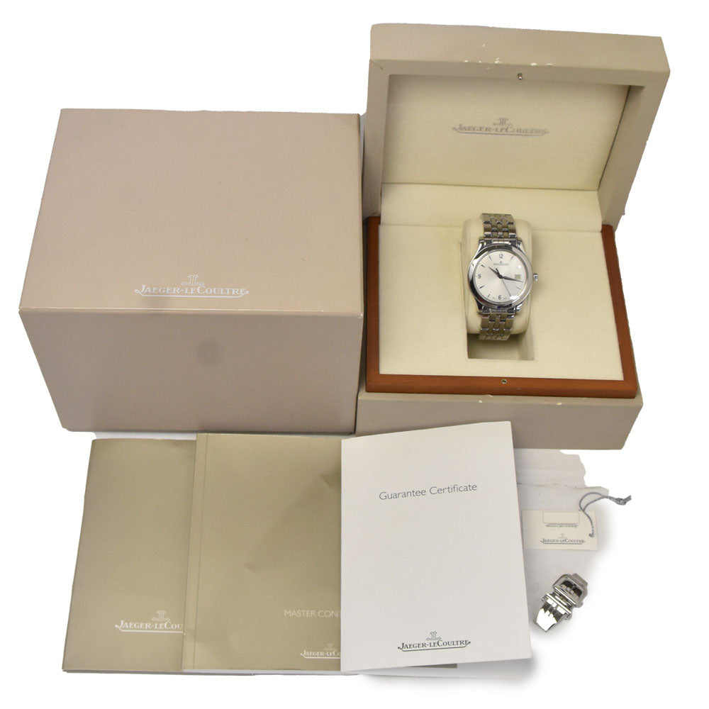 with paper JAEGER-LECOULTRE Master Control Date 147.8.37.S/Q1398420 Silver Dial Automatic Men's
 Watch Q#146125