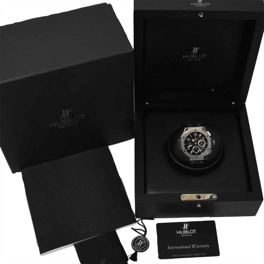with paper HUBLOT Big bang steel 301.SX.130.RX black Dial Automatic Men's
 Watch D#146130