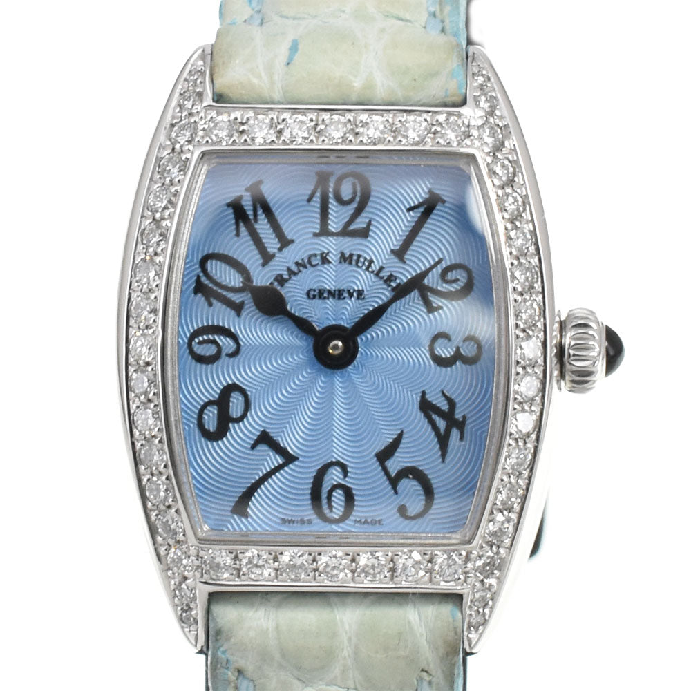 with paper FRANCK MULLER Tonookabex 2502QZD1R Diamond Bezel Light blue Dial Quartz Ladies
 Watch Q#146152