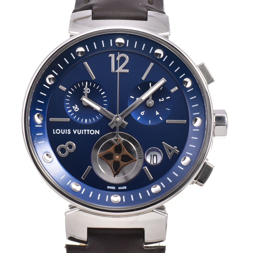 LOUIS VUITTON Tambourg Date QA032 Chronograph blue Dial Quartz Men's
 Watch P#146166