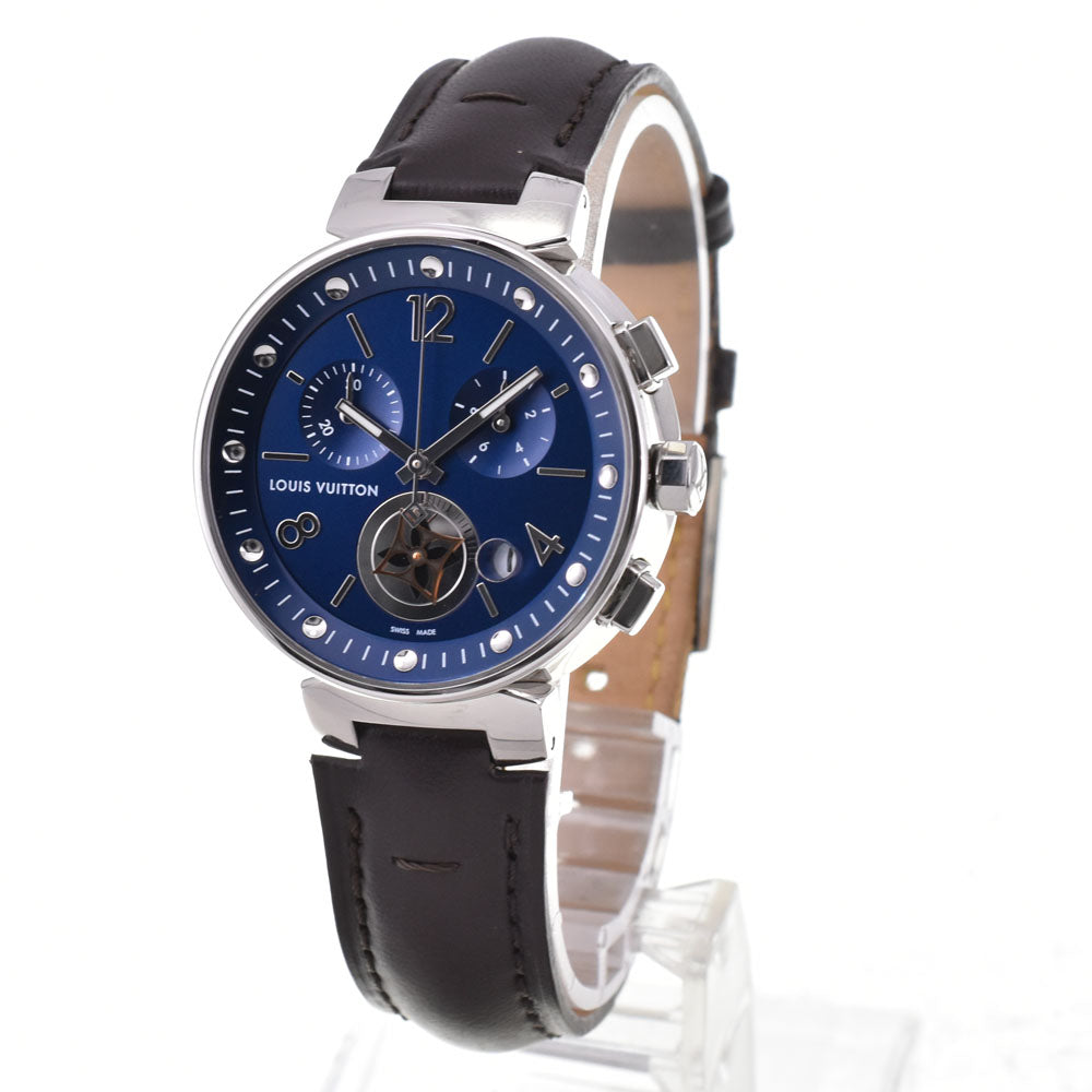 LOUIS VUITTON Tambourg Date QA032 Chronograph blue Dial Quartz Men's
 Watch P#146166