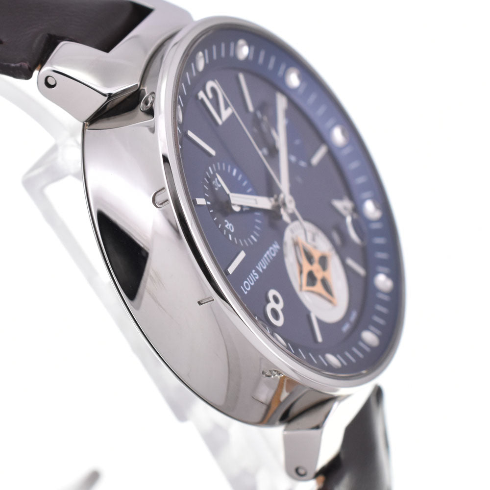 LOUIS VUITTON Tambourg Date QA032 Chronograph blue Dial Quartz Men's
 Watch P#146166