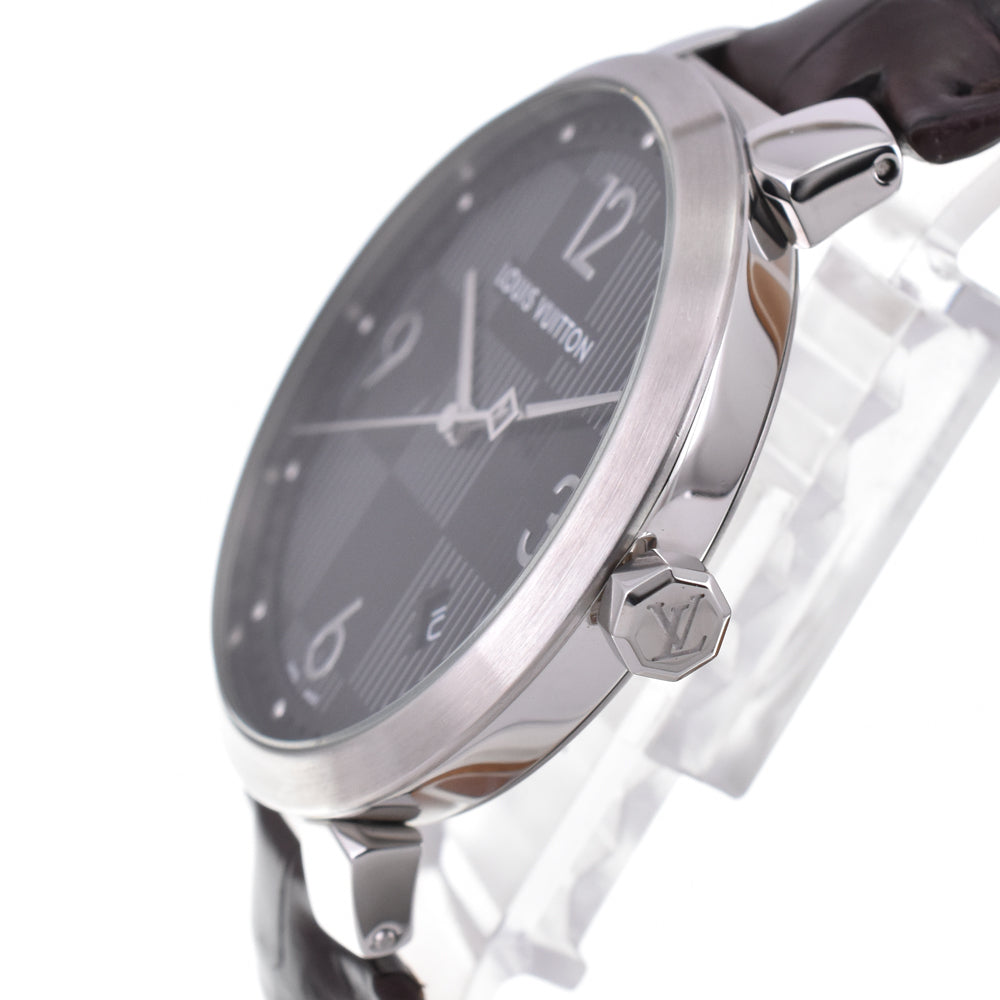 with paper LOUIS VUITTON Tambour slim Q1D07 black Dial Quartz Men's
 Watch P#146168