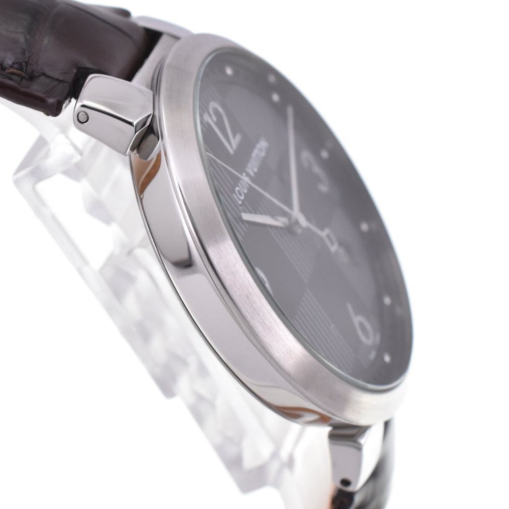 with paper LOUIS VUITTON Tambour slim Q1D07 black Dial Quartz Men's
 Watch P#146168