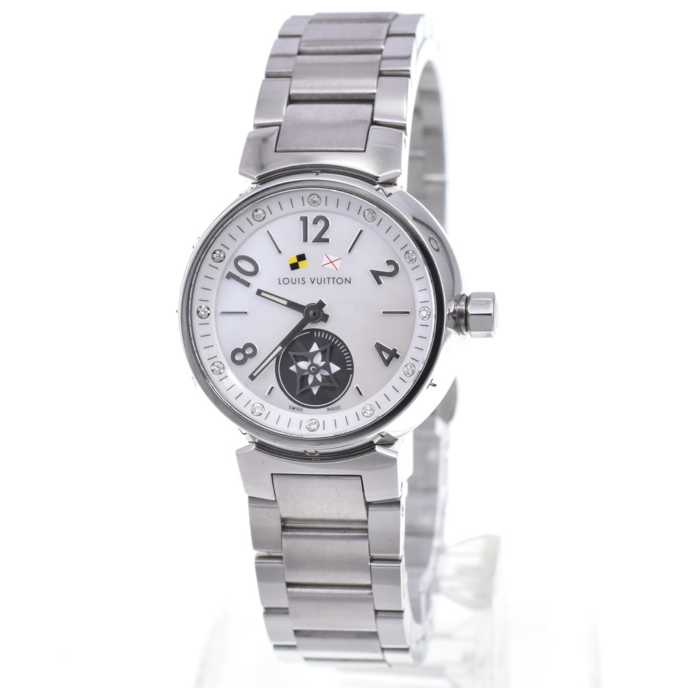 with paper LOUIS VUITTON Lovely cup Q12M0 12P diamond White shell Dial Quartz Ladies
 Watch □#146169