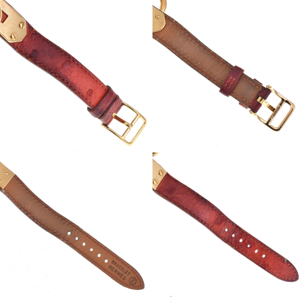 HERMES Kelly watch Gold Plated / Leather white Dial Quartz Ladies
 Watch P#146173