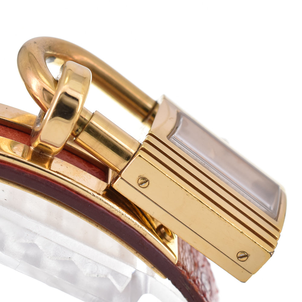 HERMES Kelly watch Gold Plated / Leather white Dial Quartz Ladies
 Watch P#146173