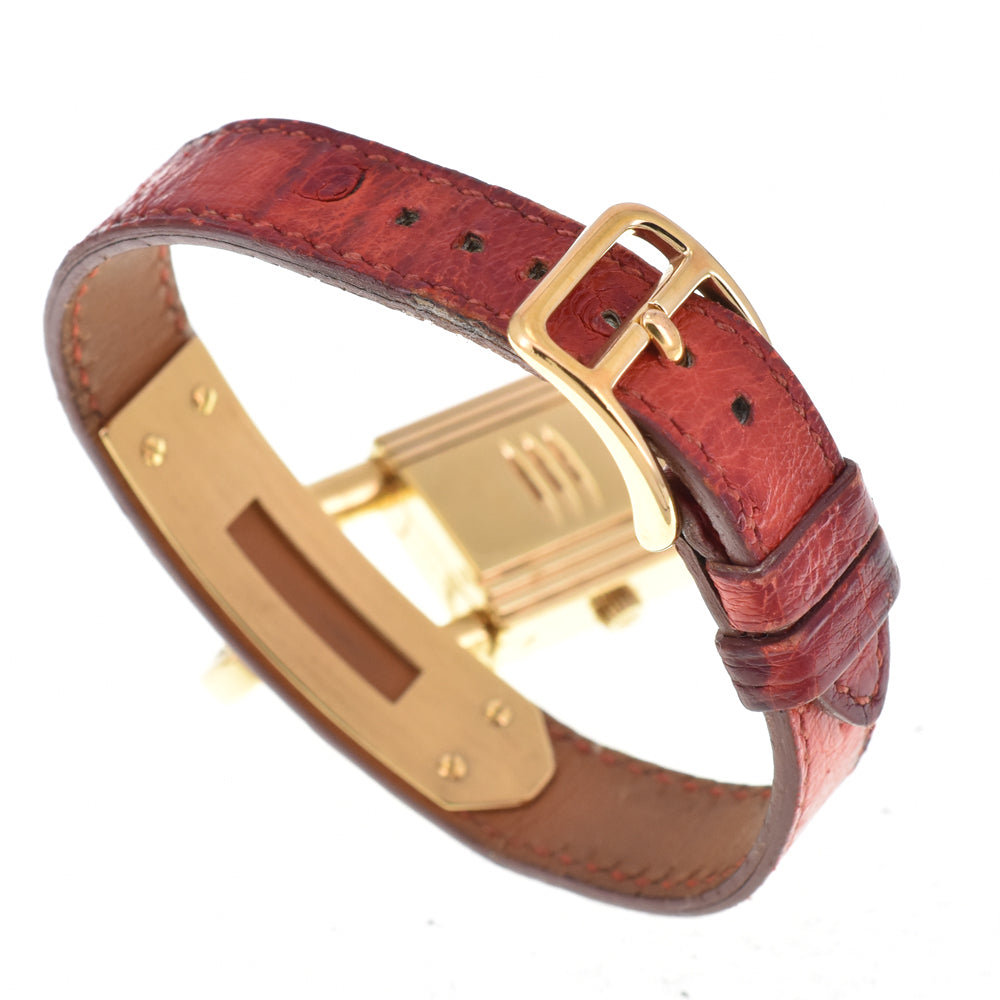 HERMES Kelly watch Gold Plated / Leather white Dial Quartz Ladies
 Watch P#146173