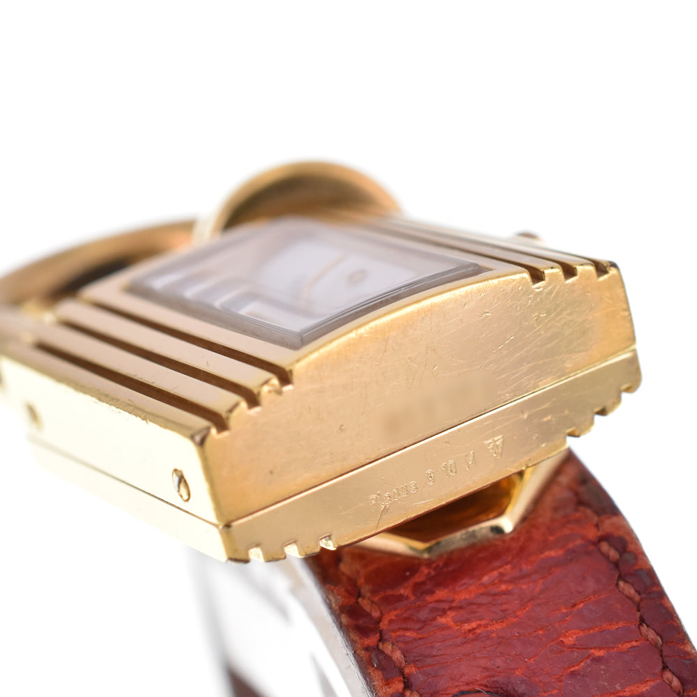 HERMES Kelly watch Gold Plated / Leather white Dial Quartz Ladies
 Watch P#146173