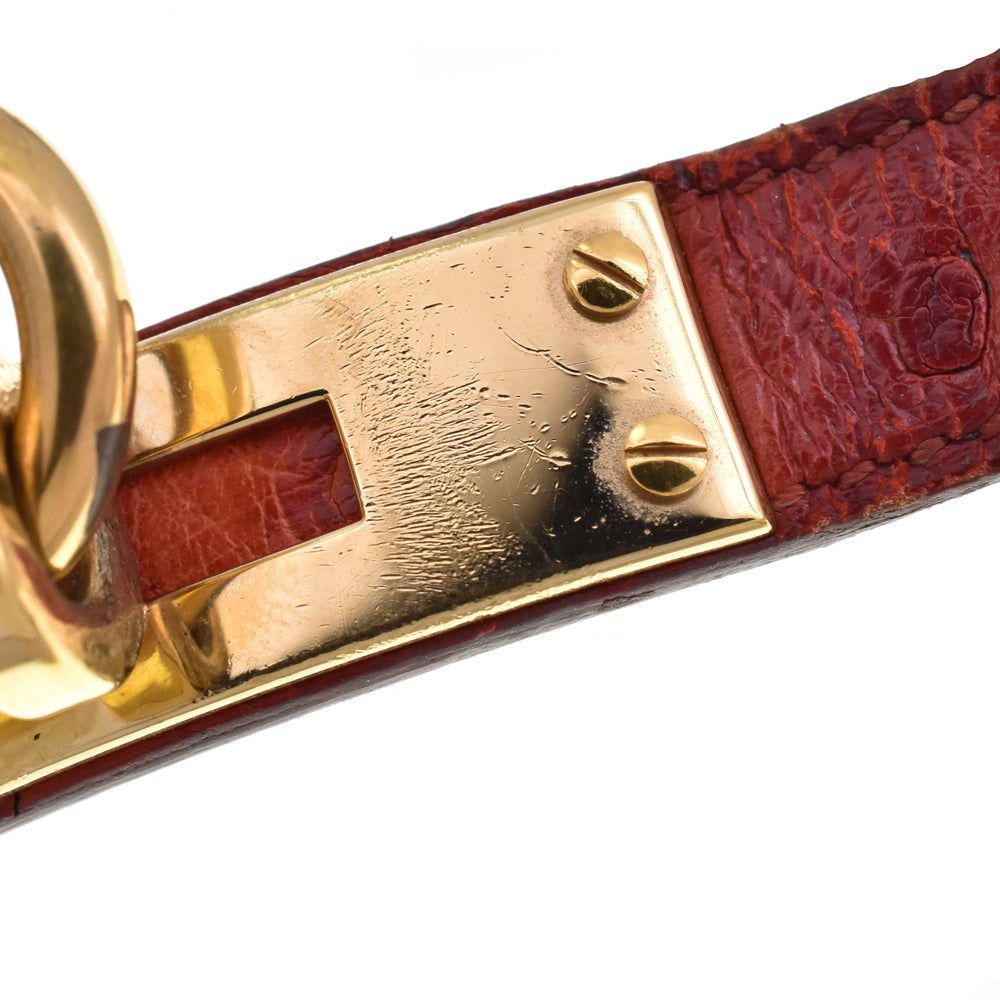 HERMES Kelly watch Gold Plated / Leather white Dial Quartz Ladies
 Watch P#146173