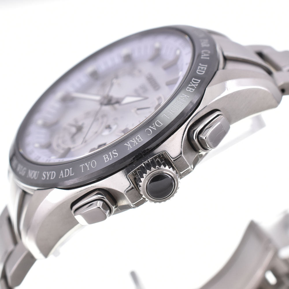 with paper SEIKO Astron 8X53-0AB0/SBXB047 Dual time Silver Dial GPS Solar Men's
 Watch R#146189