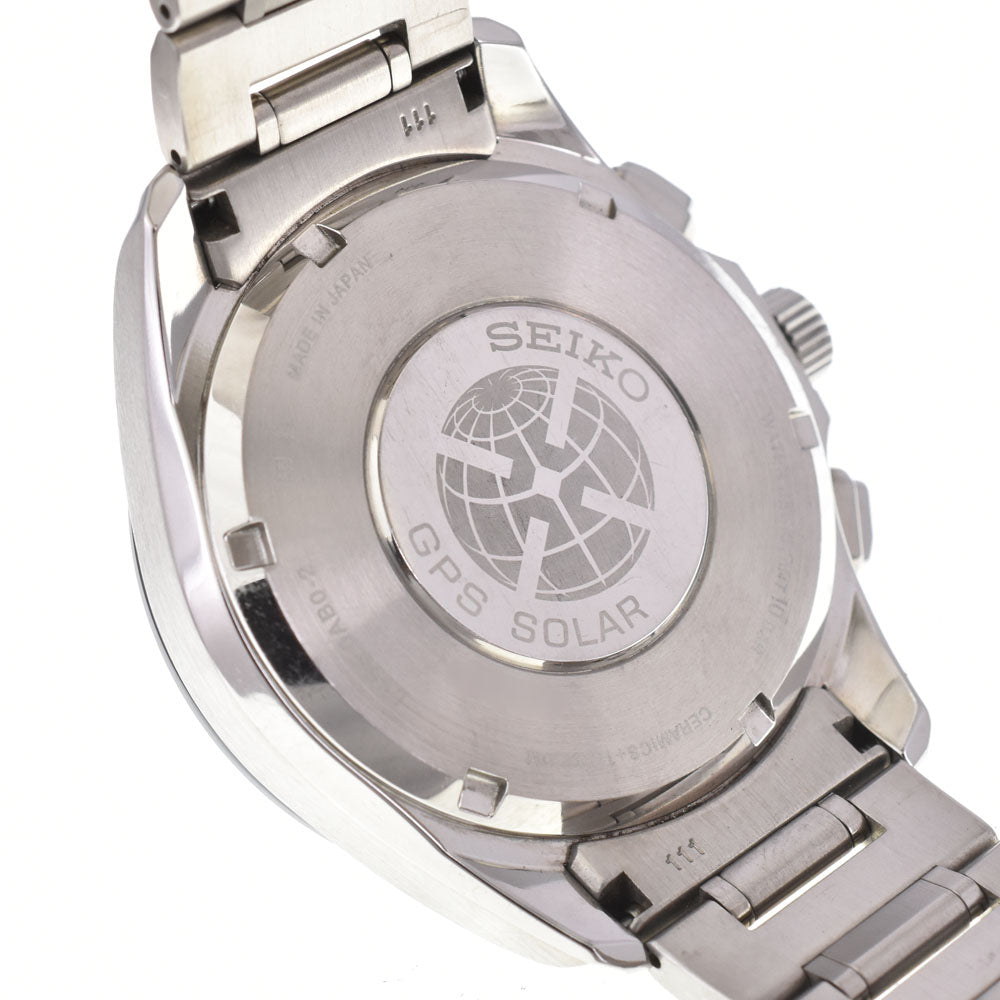 with paper SEIKO Astron 8X53-0AB0/SBXB047 Dual time Silver Dial GPS Solar Men's
 Watch R#146189