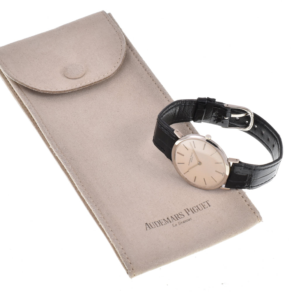 AUDEMARS PIGUET K18WG/Leather Cal.K2001 Silver Dial Hand Winding Men's
 Watch P#146195