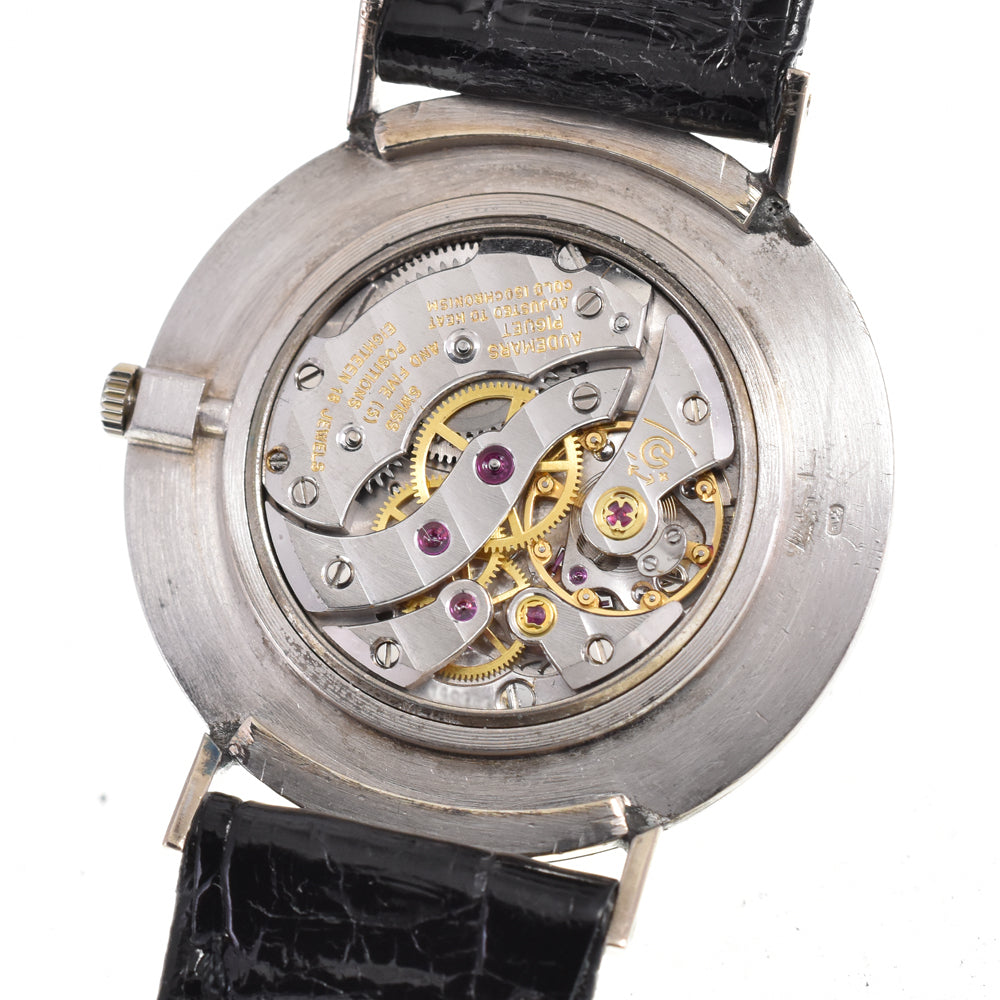 AUDEMARS PIGUET K18WG/Leather Cal.K2001 Silver Dial Hand Winding Men's
 Watch P#146195