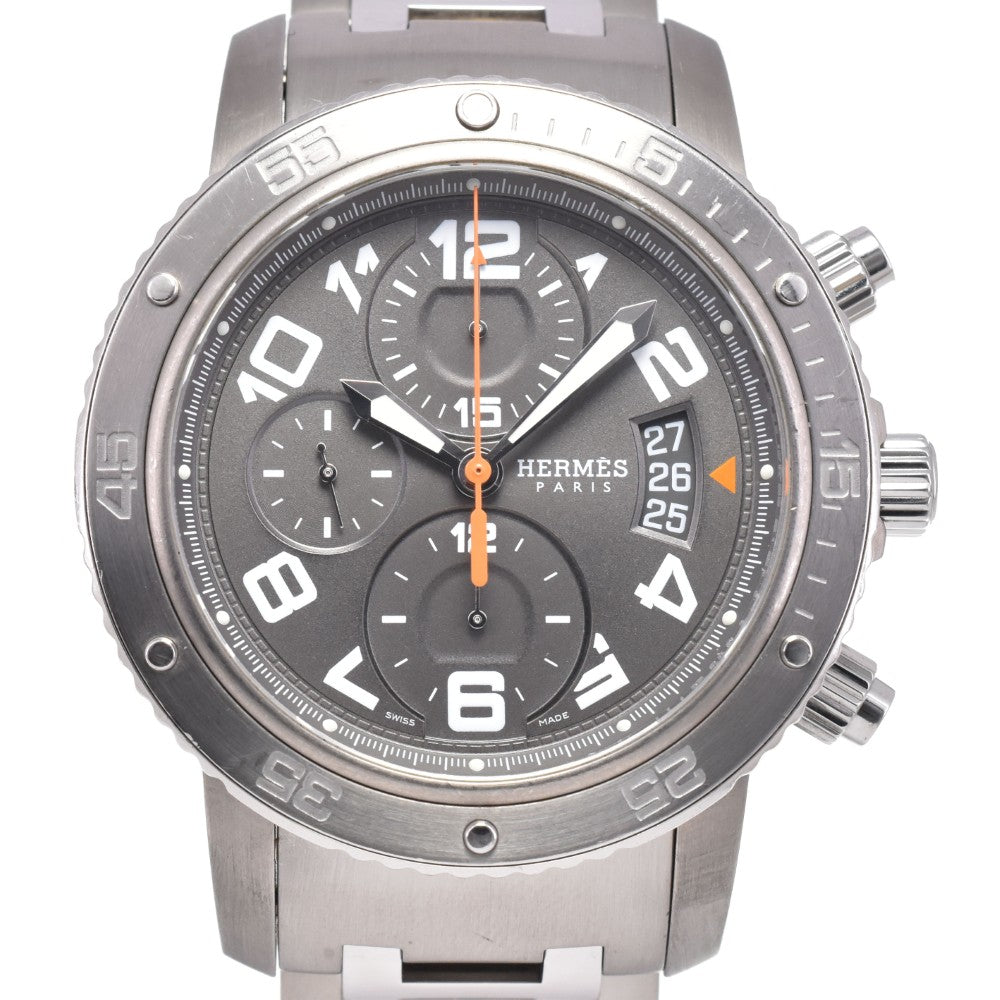 with paper HERMES Clipper diver CP2.941 Titanium/Stainless Steel Chronograph Date gray Dial Automatic Men's
 Watch D#146202