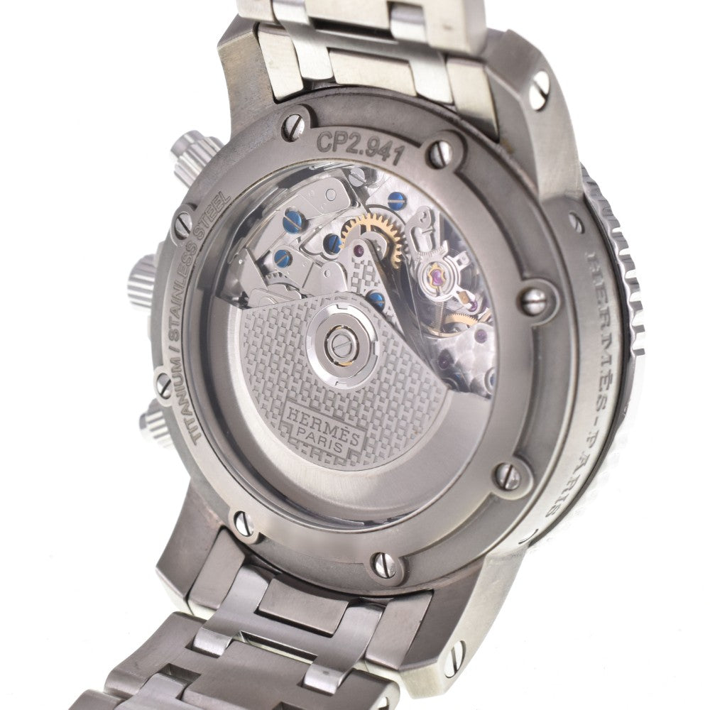 with paper HERMES Clipper diver CP2.941 Titanium/Stainless Steel Chronograph Date gray Dial Automatic Men's
 Watch D#146202