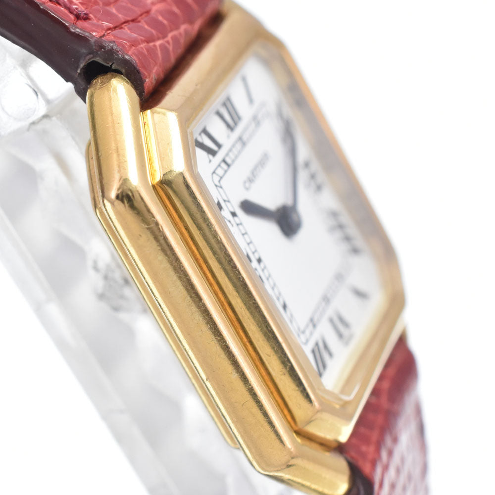 CARTIER Saintur vintage K18YG / leather white Dial Hand Winding Ladies
 Watch Y#146210
